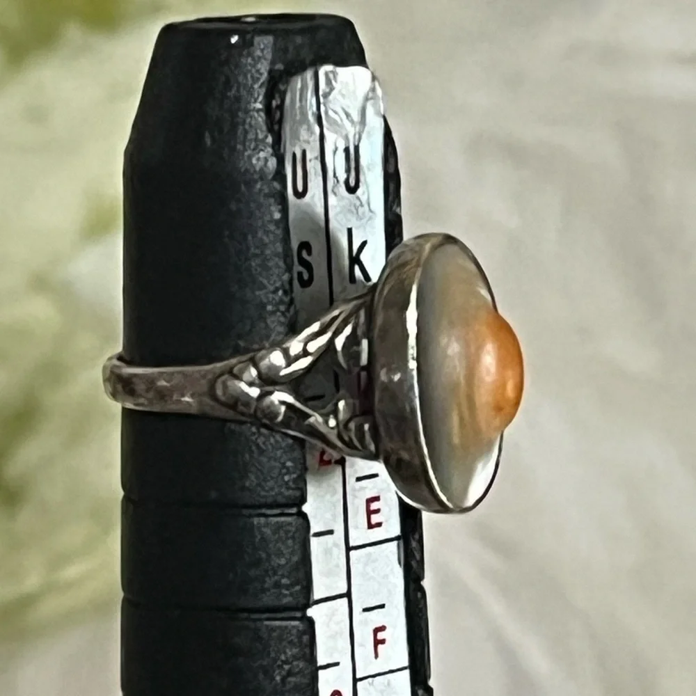 Tiny Old Blister Pearl Ring - Picture 11 of 13